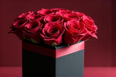Caja de rosas preservadas rojas para regalo especial